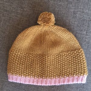 Pistil mustard yellow and pink beanie hat
